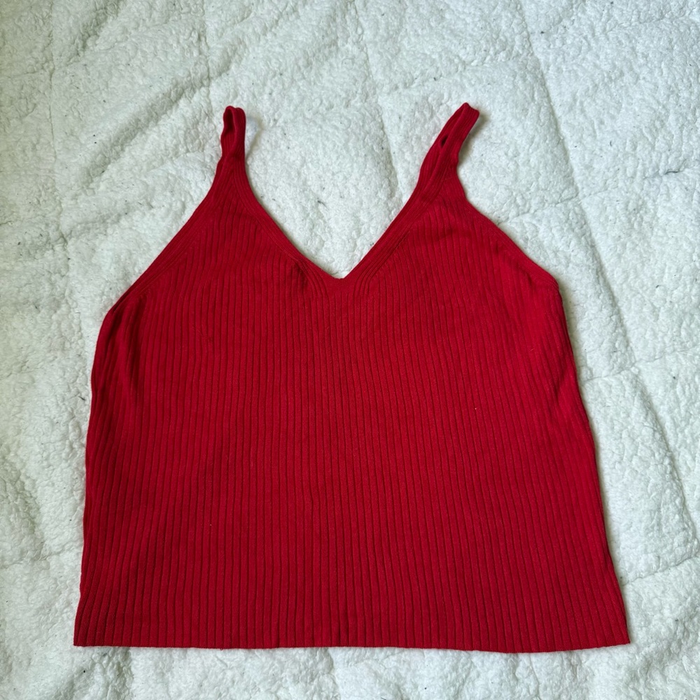 H&M Red Ribbed Camisole Top - Picture 6 of 8
